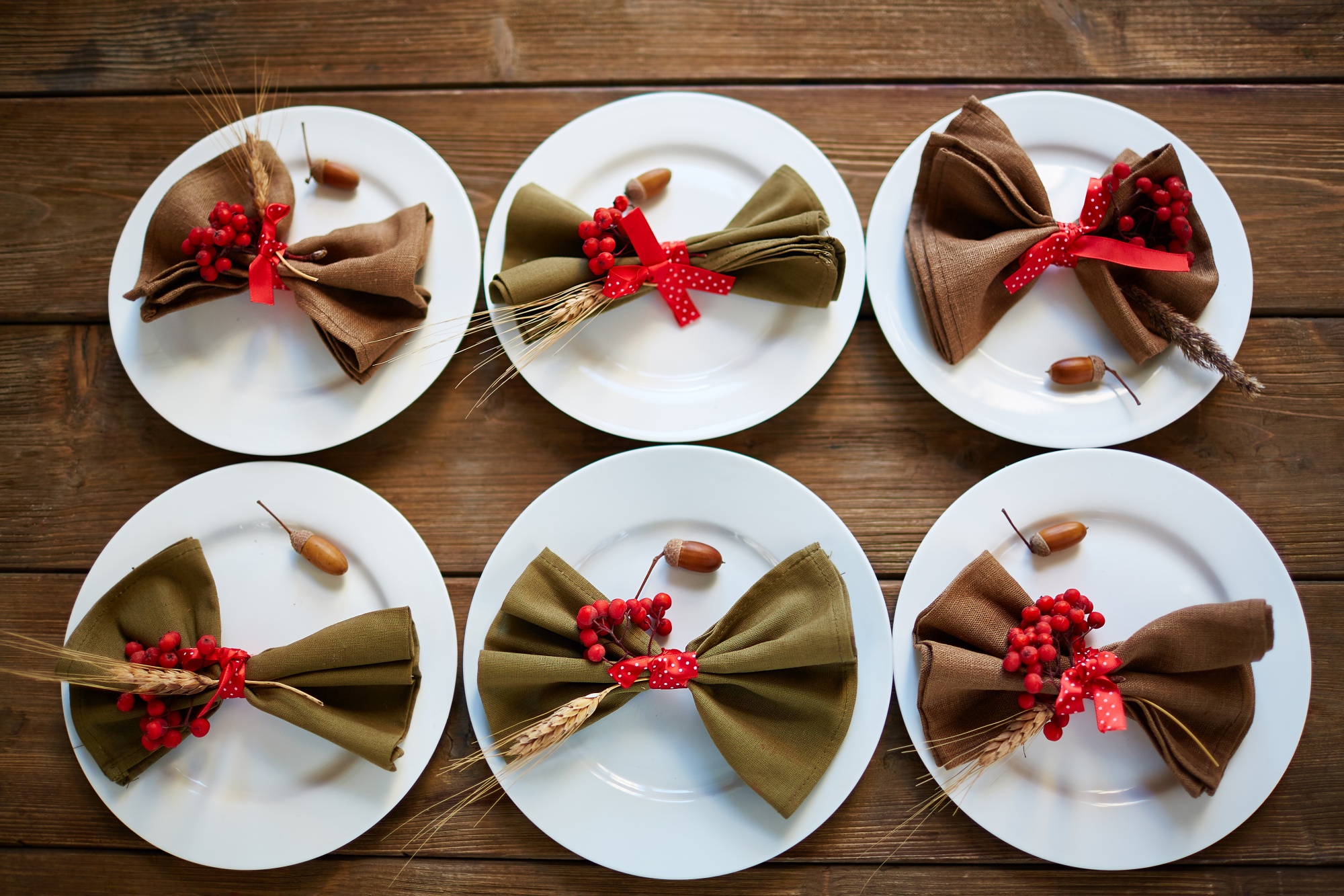selection of plated dishes on wooden table